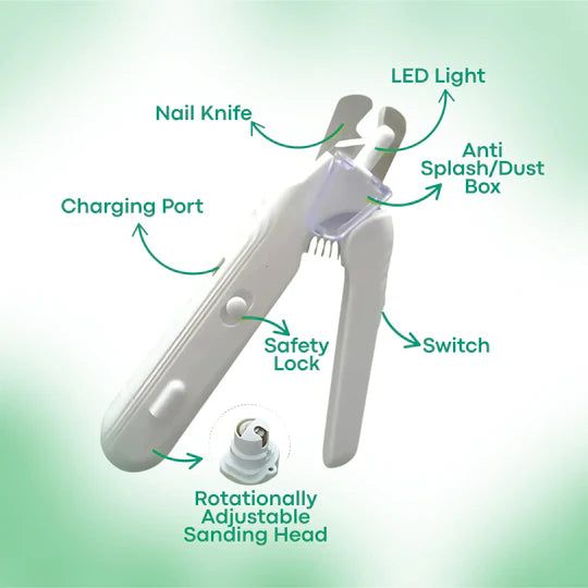 LED Pet Nail Clipper for Dogs & Cats, Safe Claw Grooming Tool